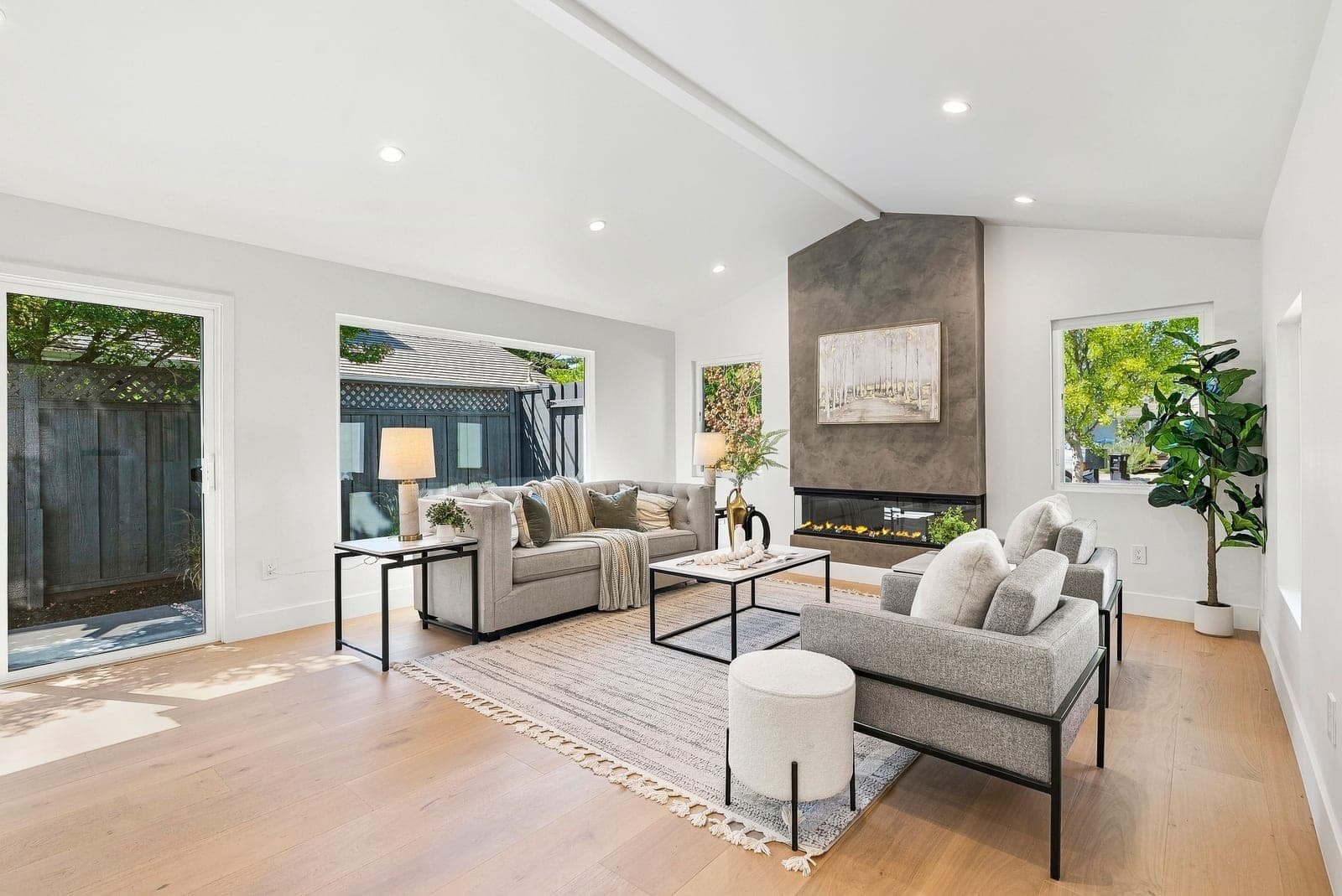 Living room opening onto the patio at 1600 Don Court